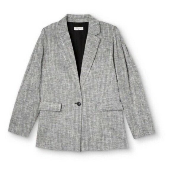 RACHEL COMEY x TARGET | Sz L Oversized Tweed Blazer Linen Cotton Blend Grey - Picture 6 of 7